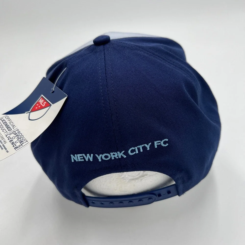 MLS New York City FC NYCFC Snapback Hat Navy Light Blue Flat Bill‎ OSFA NWT